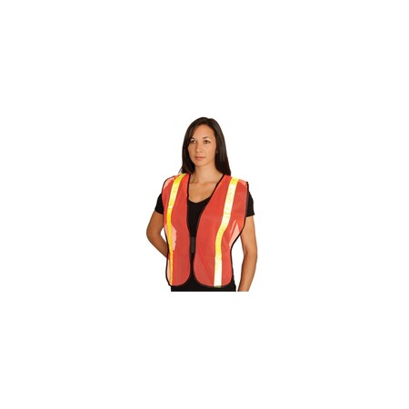 Pip NON-ANSI MESH SAFETY VEST, 1 3/8IN. YELLOW GLOSS TAPE, PK 50 300-EVOR-POR